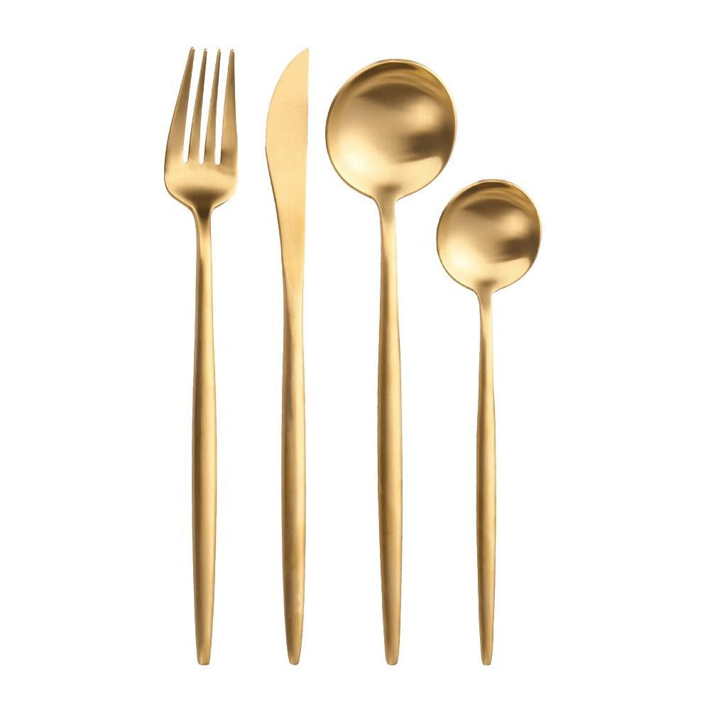 Mason 4-Piece Flatware Set - Matte Gold TD-4128-G