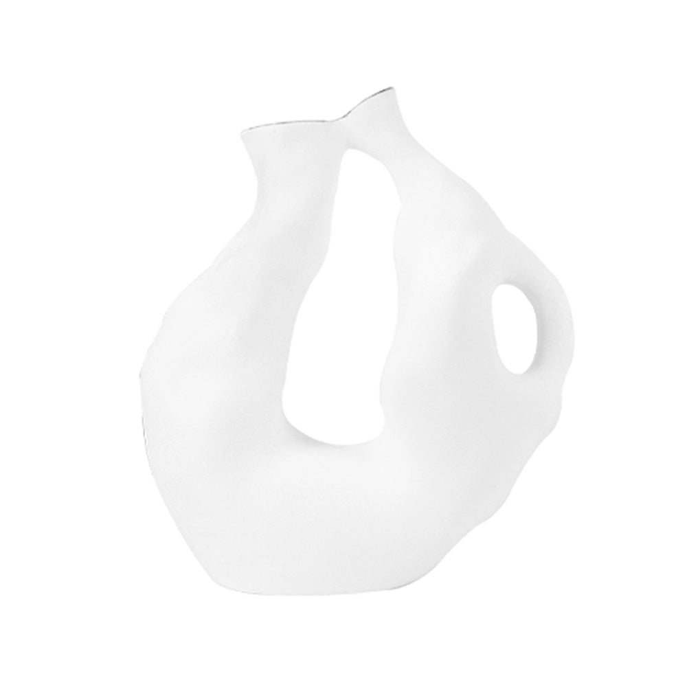 Textured White Resin Vase 9000-119A