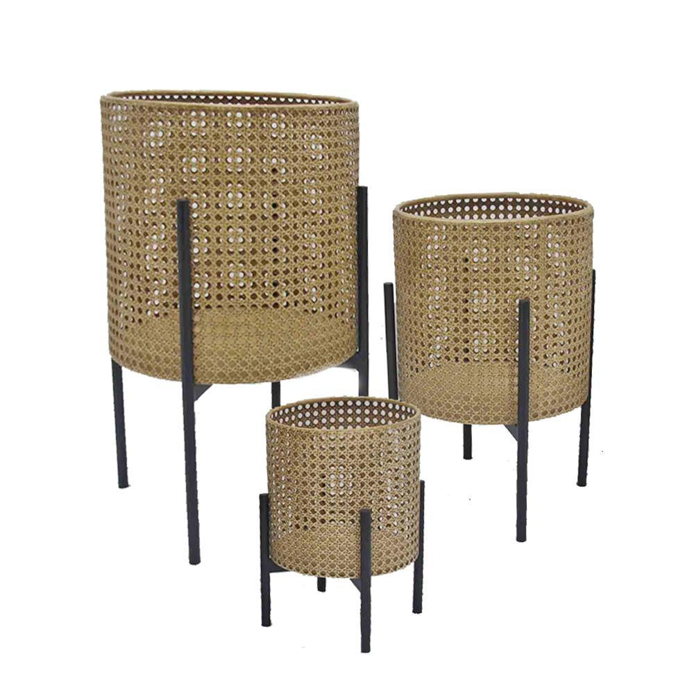 Cane & Metal Planters 19196