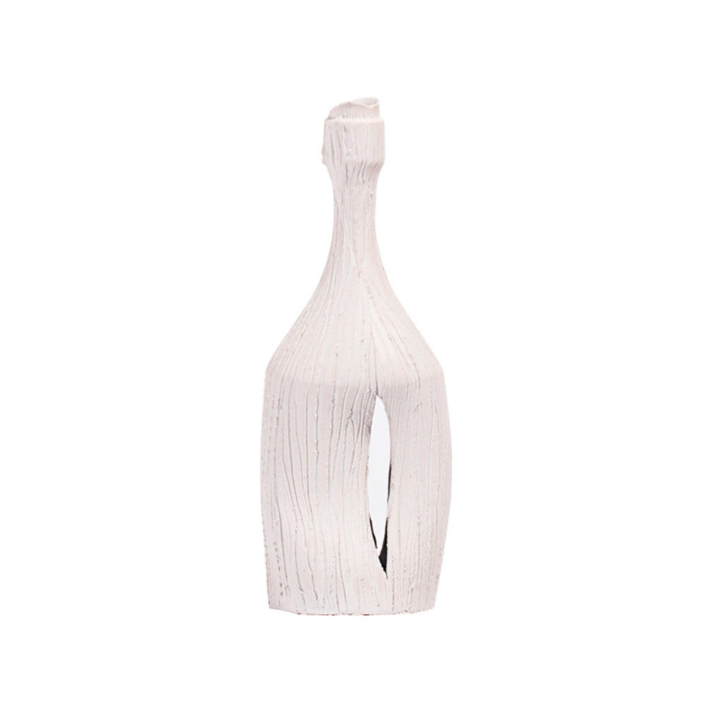 White Porcelain Vase with Cutout Detail - Small 608503