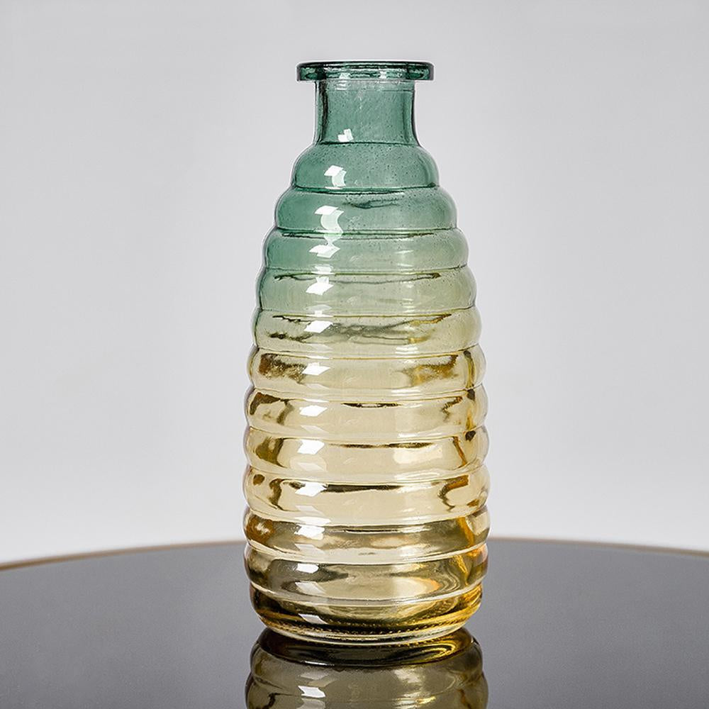 Green & Amber Glass Bud Vase SHCE3016025