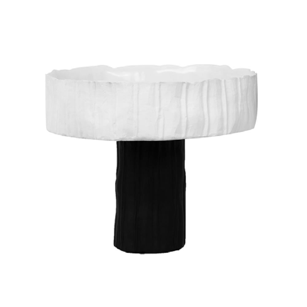 Creased Ceramic Fruit Plate on Pedestal RYYG3408W2