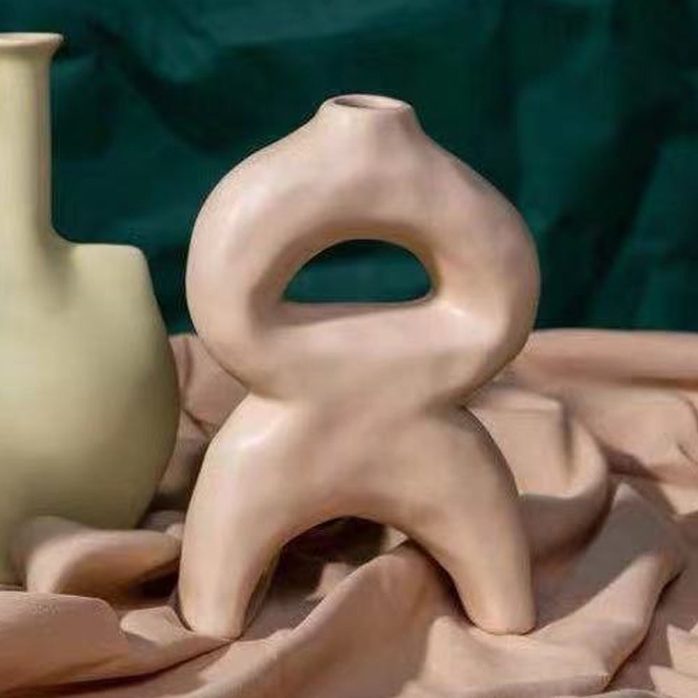 Khakhi Ceramic Abstract Vase HP700-KHK