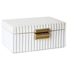 White Ceramic Box with Gold Detail - Large
