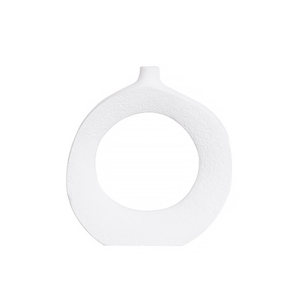 White Ceramic Round Vase - Medium FA-D2098B