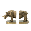 Set of 2 Bronze Resin Rhinoceros Bookends 77639