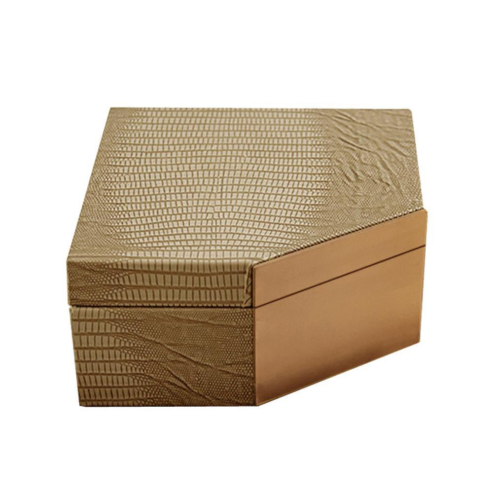 Leather & Metal Irregular Shaped Box Large FB-PG2011A