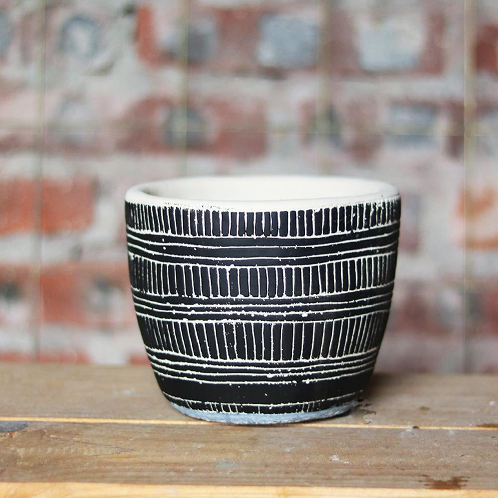 Black & White Concrete Planter ZD-037