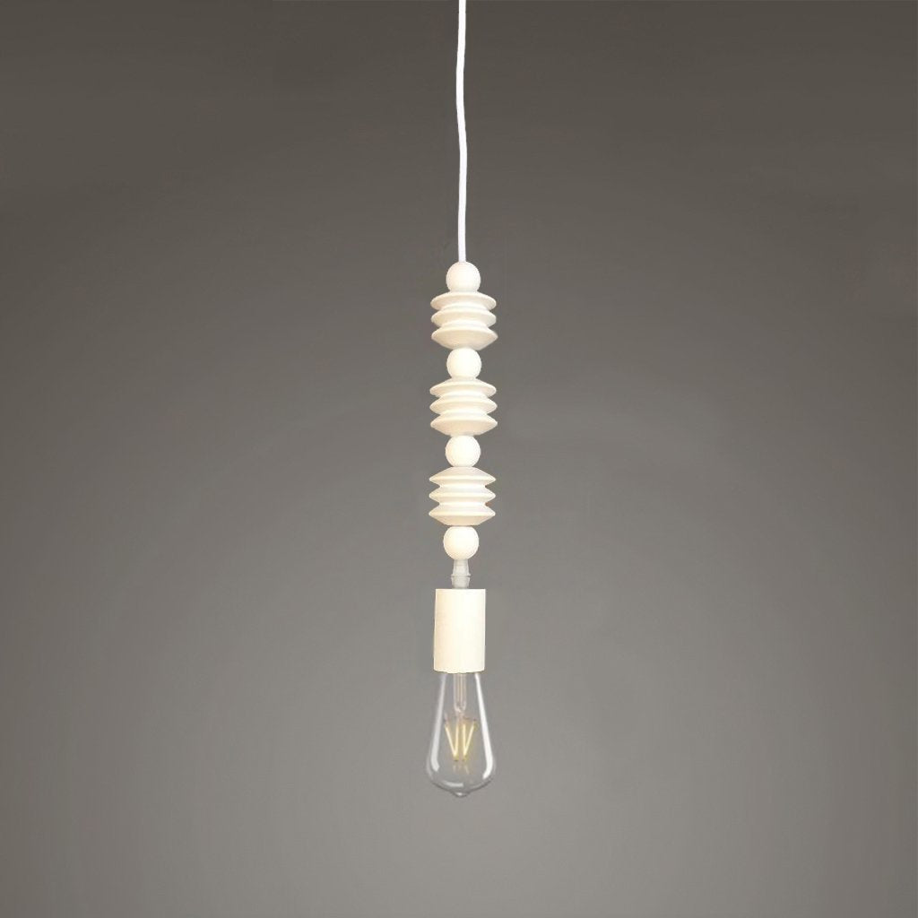 Erik Pendant White with White Cord LD-011-W
