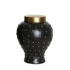 Black Ceramic Ginger Jar with Gold Dots - Small FA-D1978B