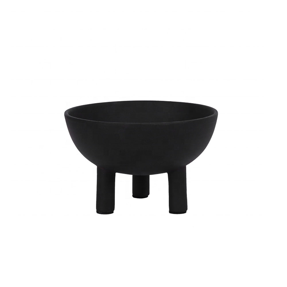 Black Resin Bowl with Feet 9000-4