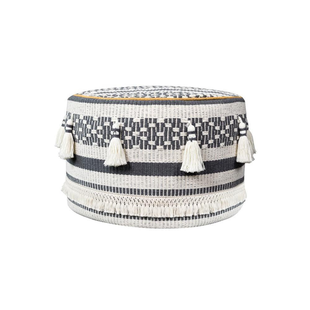 Round Pouf with Tassels