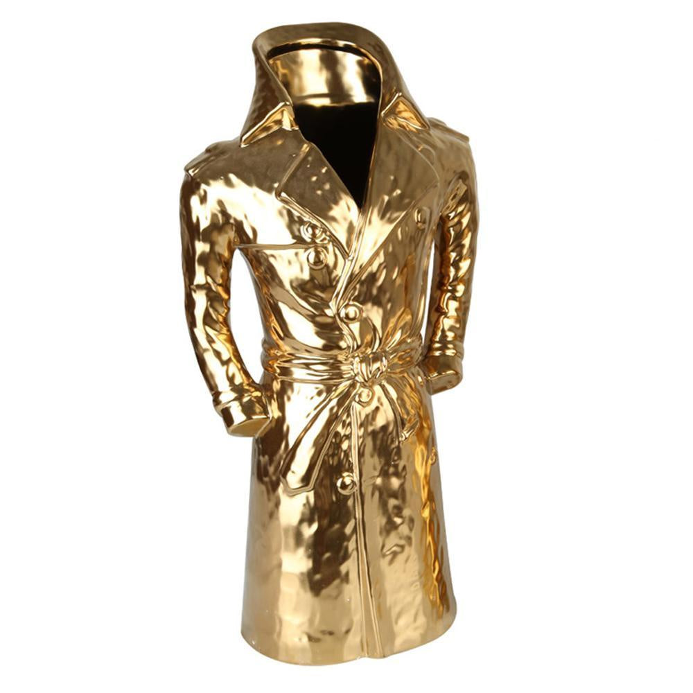 Gold Ceramic Trench Coat Décor FAAD10B
