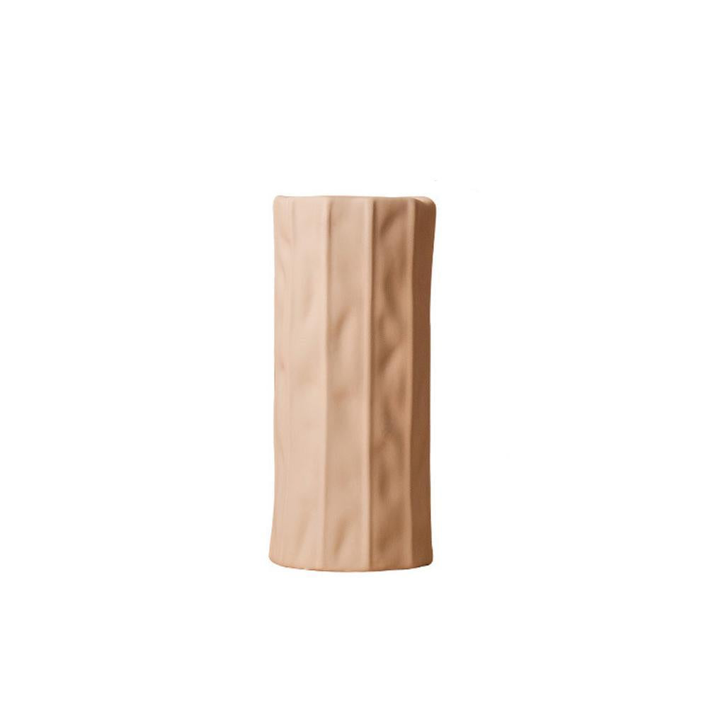 Beige Ceramic Cylindrical Vase BCD-1