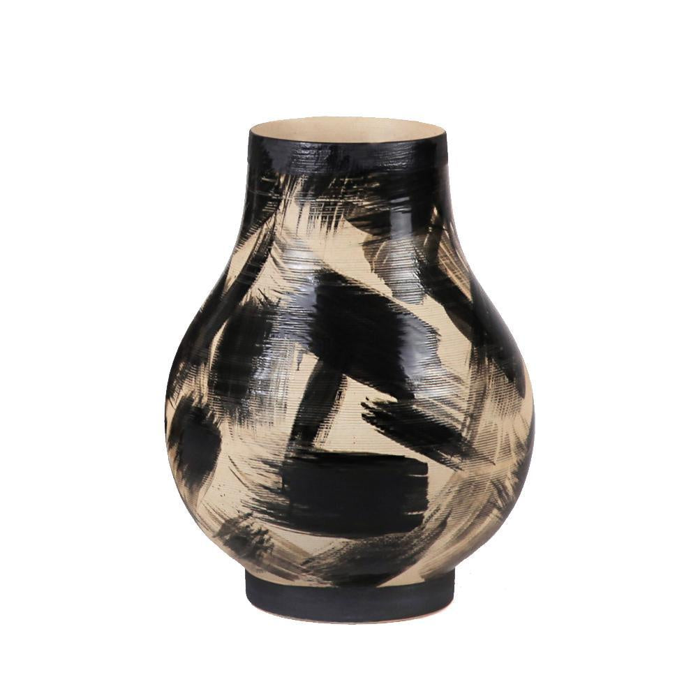 Black & Beige Ceramic Vase - Medium 603602
