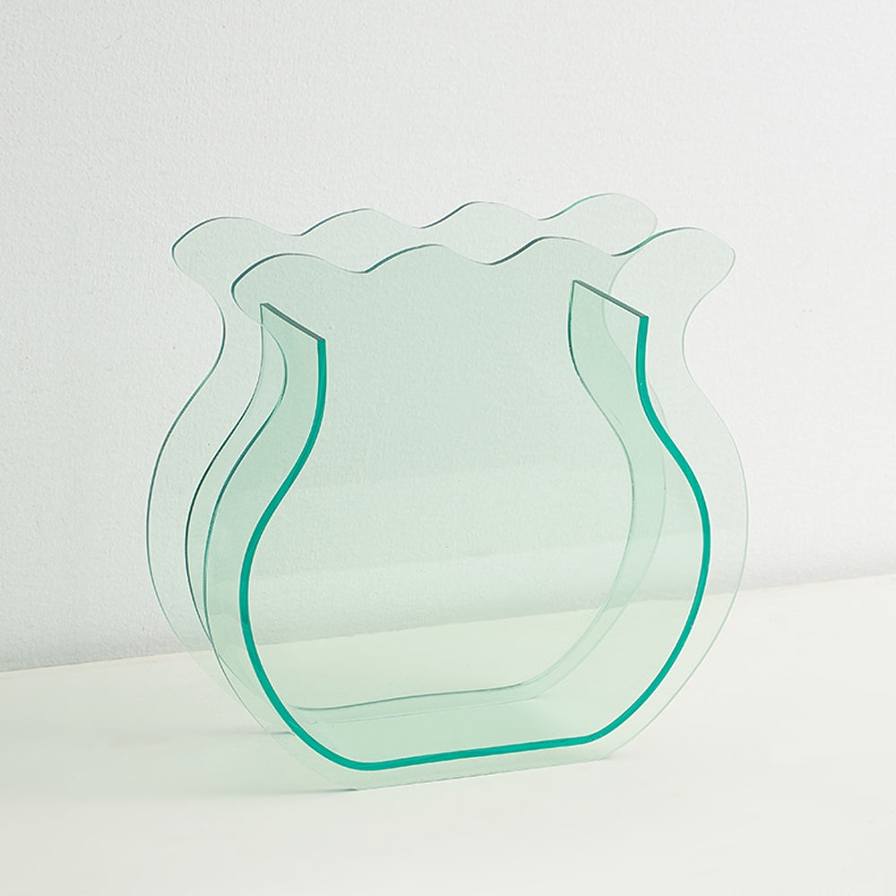 Pale Turquoise Acrylic Tulip Shaped Vase SHCE1632007