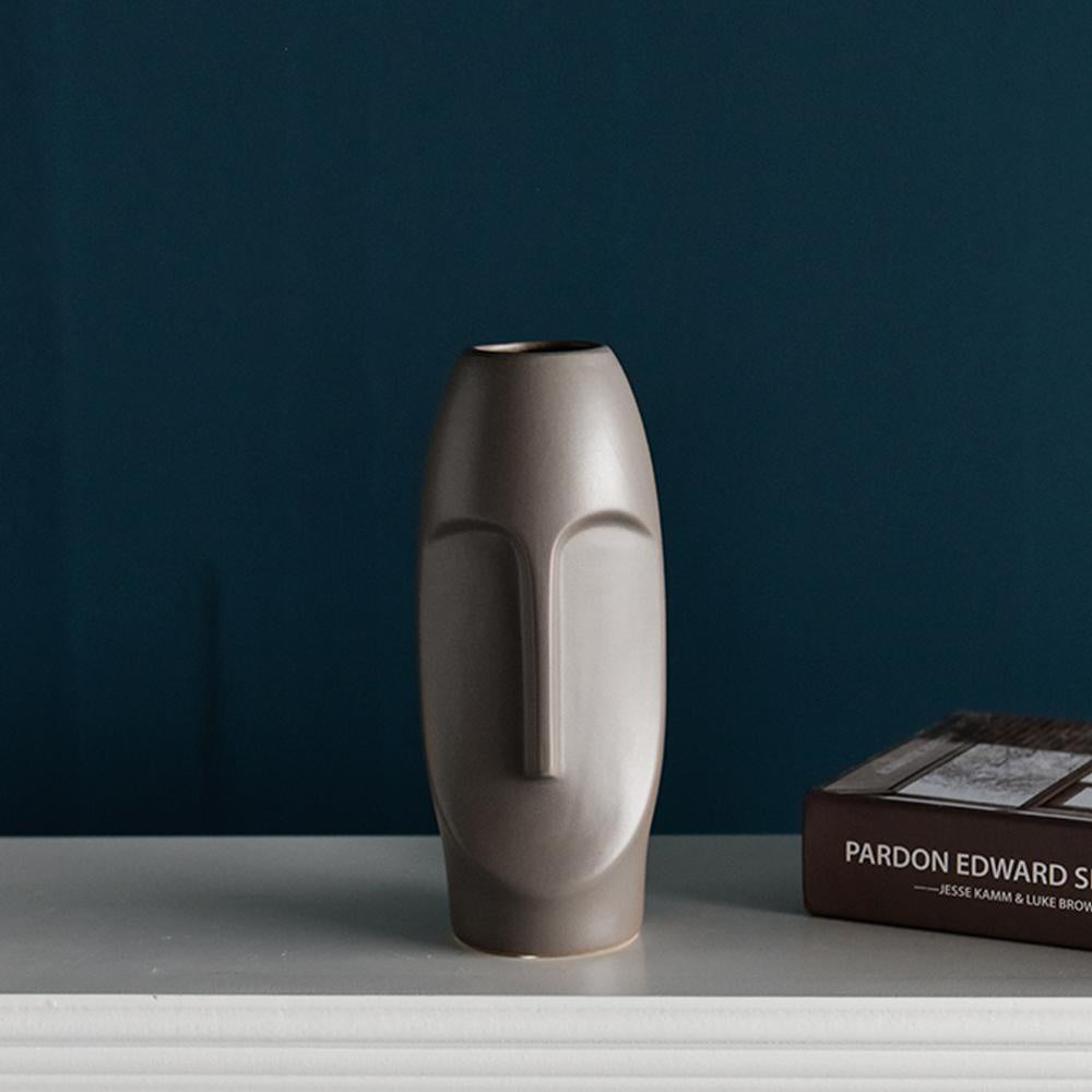 Abstract Face Vase Dark Grey - Small JO-344-A