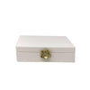 White Decorative Box with Brass Detail - Small