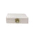 White Decorative Box with Brass Detail - Small DX190076