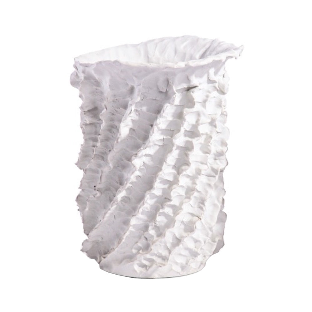 White Textured Porcelain Vase - Large 608754