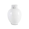 White Ceramic Jar with Marble Look Lid - Small