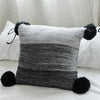 Chunky Knitted Cushion with Pom Poms MND113