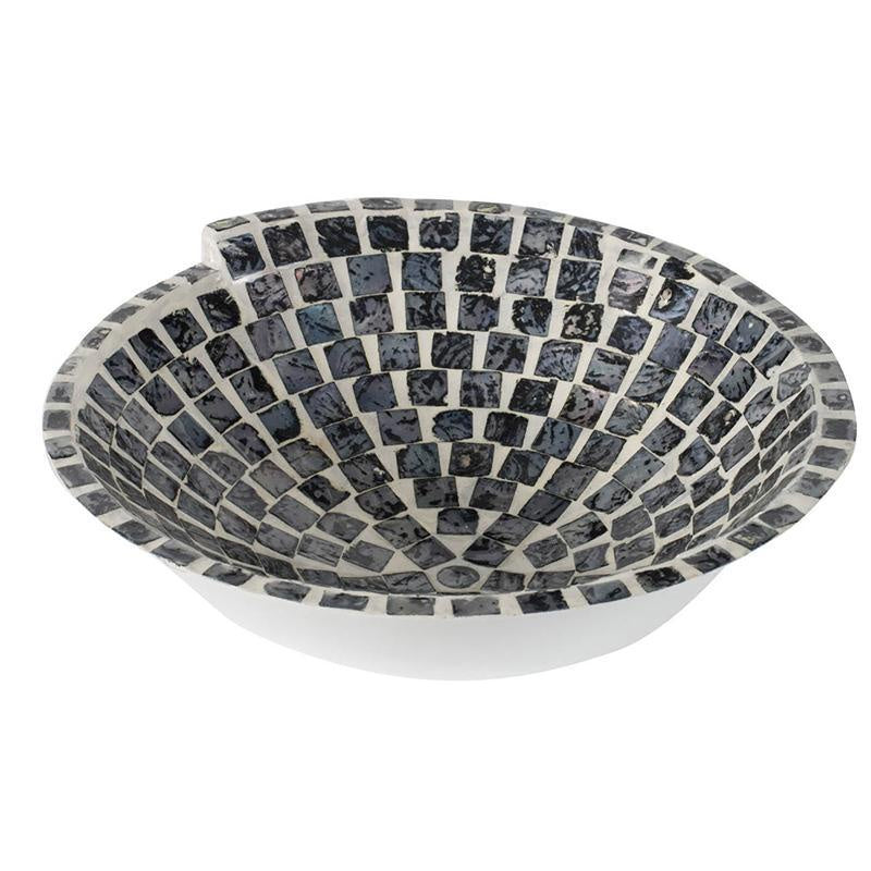 Black & White Capiz Shell Decorative Bowl 44833-BLAC
