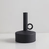 Black Ceramic Vase with Long Neck & Round Handle ZD-065