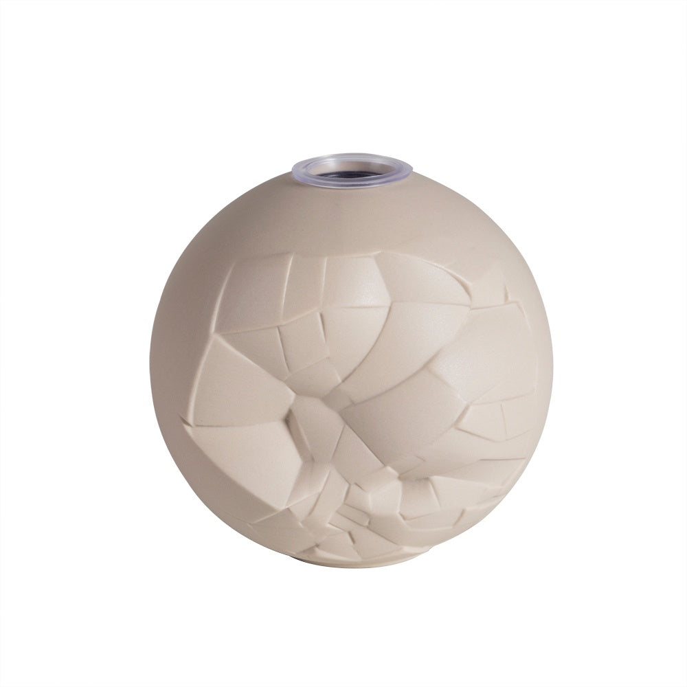 Beige Porcelain Round Vase with Cracked Effect CY4074G