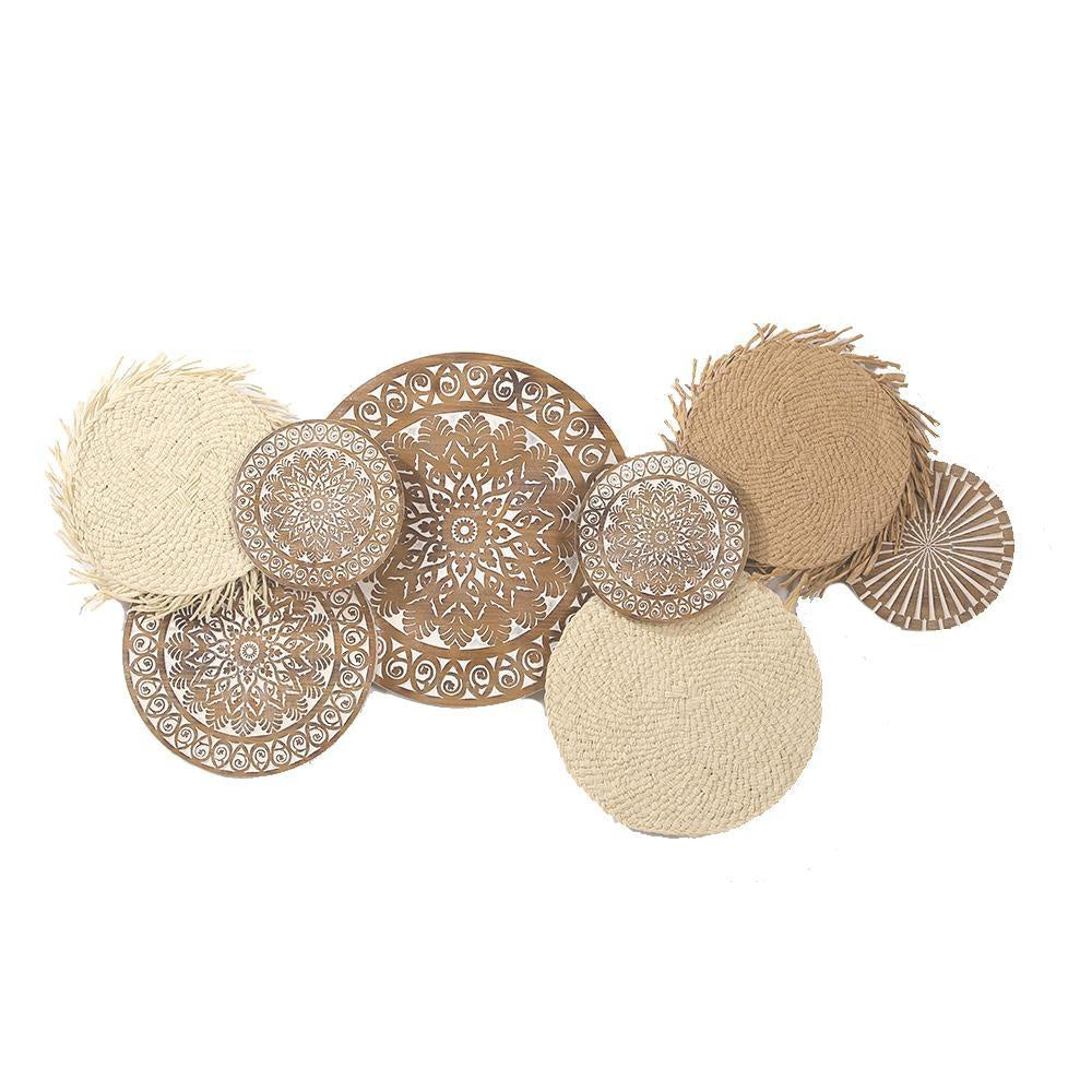 Wood & Rattan Wall Décor 24001