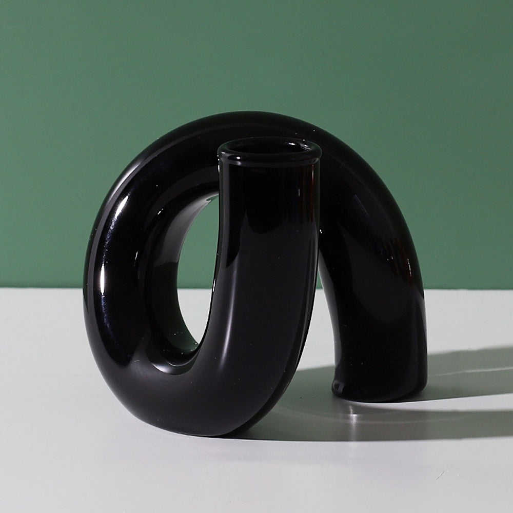 Black Glass Candleholder LT657-B