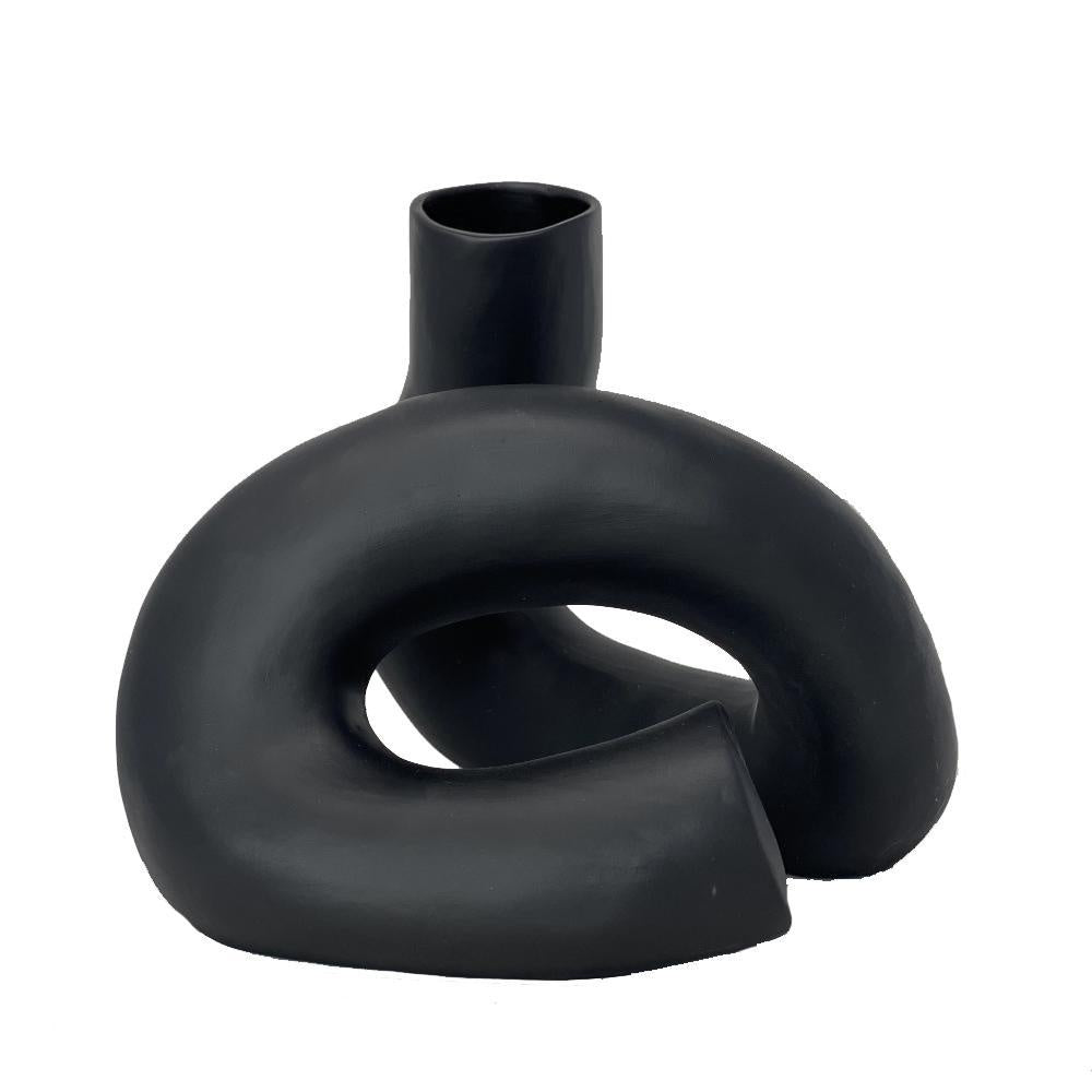 Matte Black Ceramic Vase - A WS-359-B