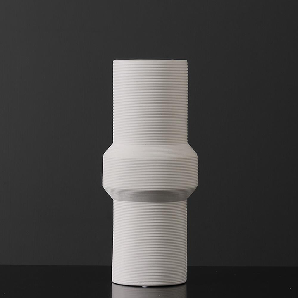 White Textured Ceramic Vase 279