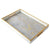 Glass and Wood Tray with Gold Trim and Gold Marble Swirl FC-ZS1910