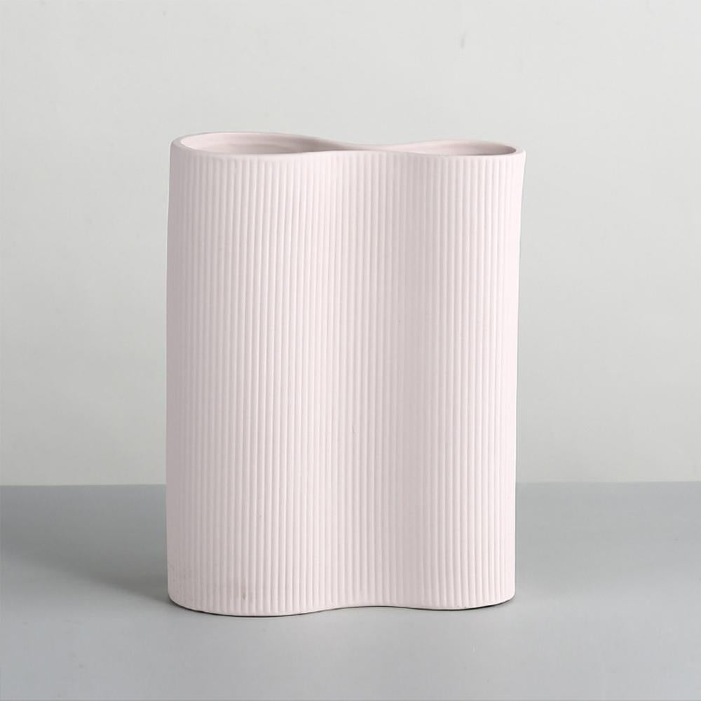 Blush Ribbed Ceramic Vase YBH2014