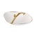 White Ceramic Decorative Bowl with Gold Trim and Handle - Small FA-D1829B