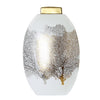 White Ceramic Jar with Gold Coral Grain - Large FA-D1984A