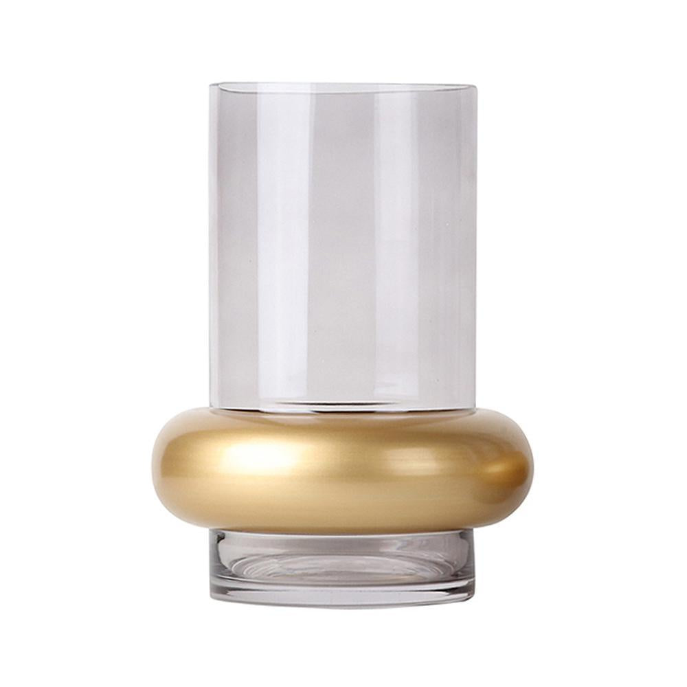 Gold & Glass Cylindrical Vase - Large FB-ZS2020A