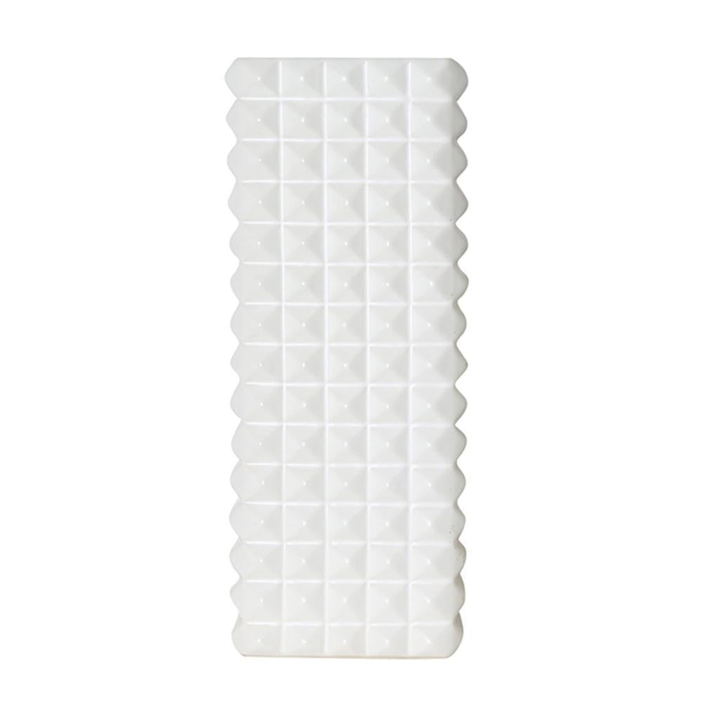 White Ceramic Rectangular Vase with Studs - Large FA-D1971A
