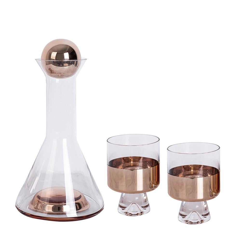 Metallic Wine Decanter with 2 Glasses FC-CJ2003B