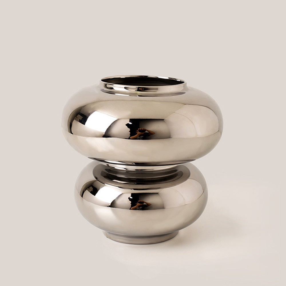 Silver Ceramic Vase - Medium LT674-S