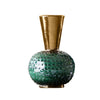 Green & Gold Glass Vase - Small مزهرية