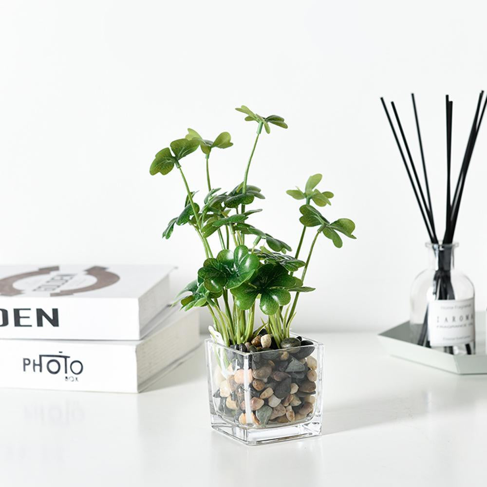 Faux Plant in Glass Pot BJ1158N