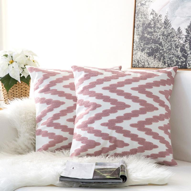 Embroidered Chevron Pattern Cushion MND081