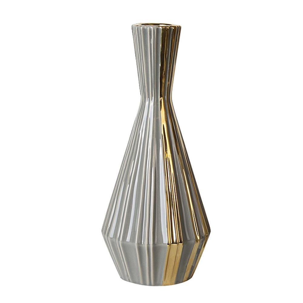 Grey & Gold Ceramic Vase - Large FA-D2060A