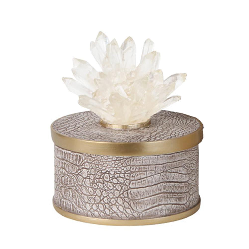 Round Resin Container with Crystal Flower Lid FA-SZ1906B