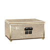 Glass Decorative Box with Brass Detail and Shagreen Finish - Small FB-PG1917B