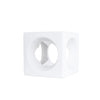 White Ceramic Cube Décor - Small ديكور المنزل