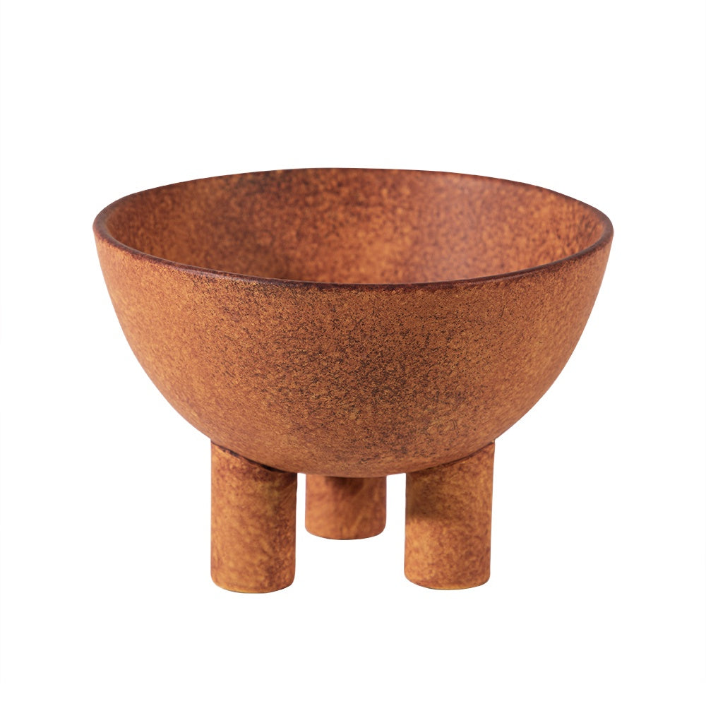 Ochre Ceramic Bowl with Feet - Large ML01404622R1