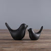 Set of 2 Black Ceramic Birds LT207-B